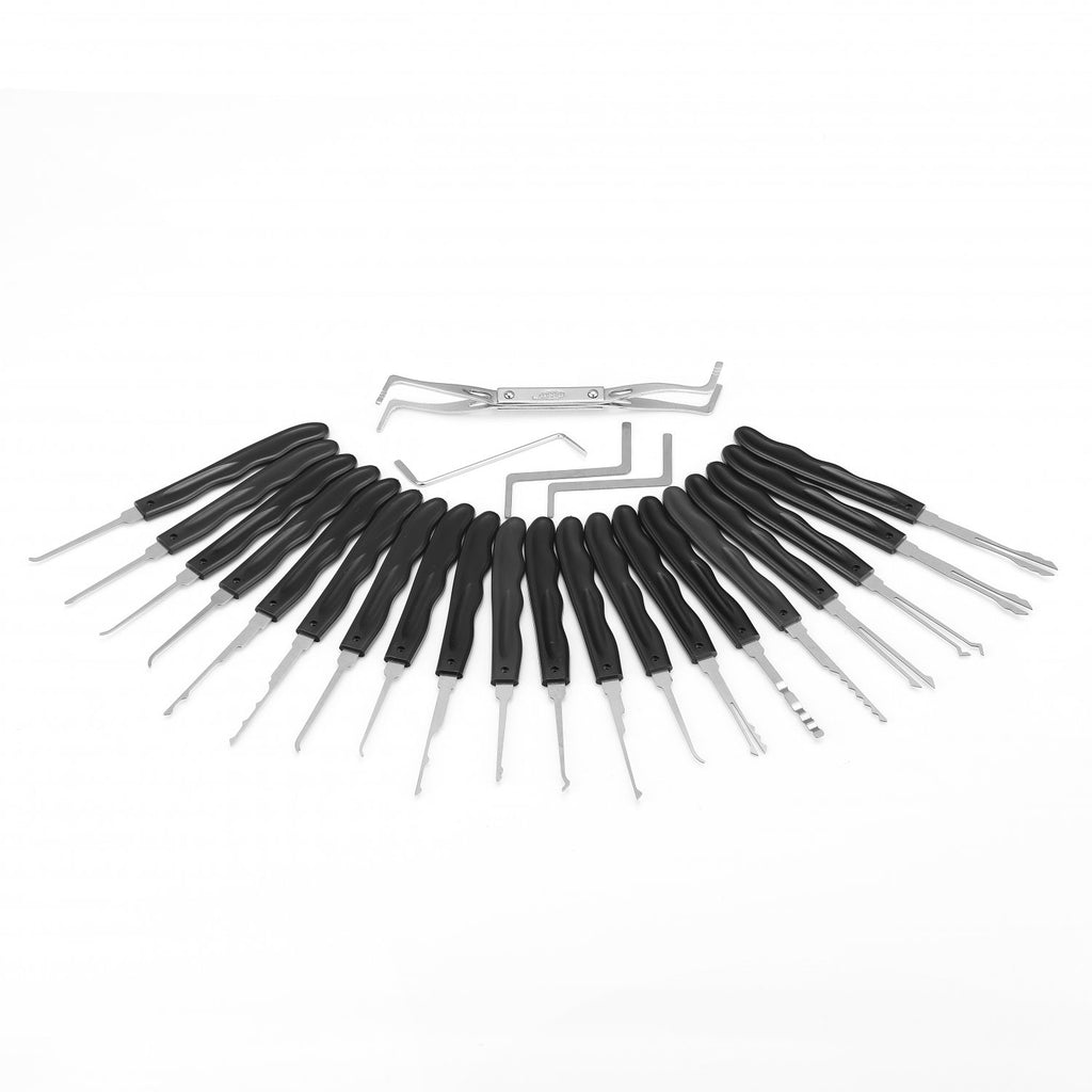 🧰24Pcs Titanium Plated Lock Pick Set | Stainless Steel White Hook Locksmith Tools