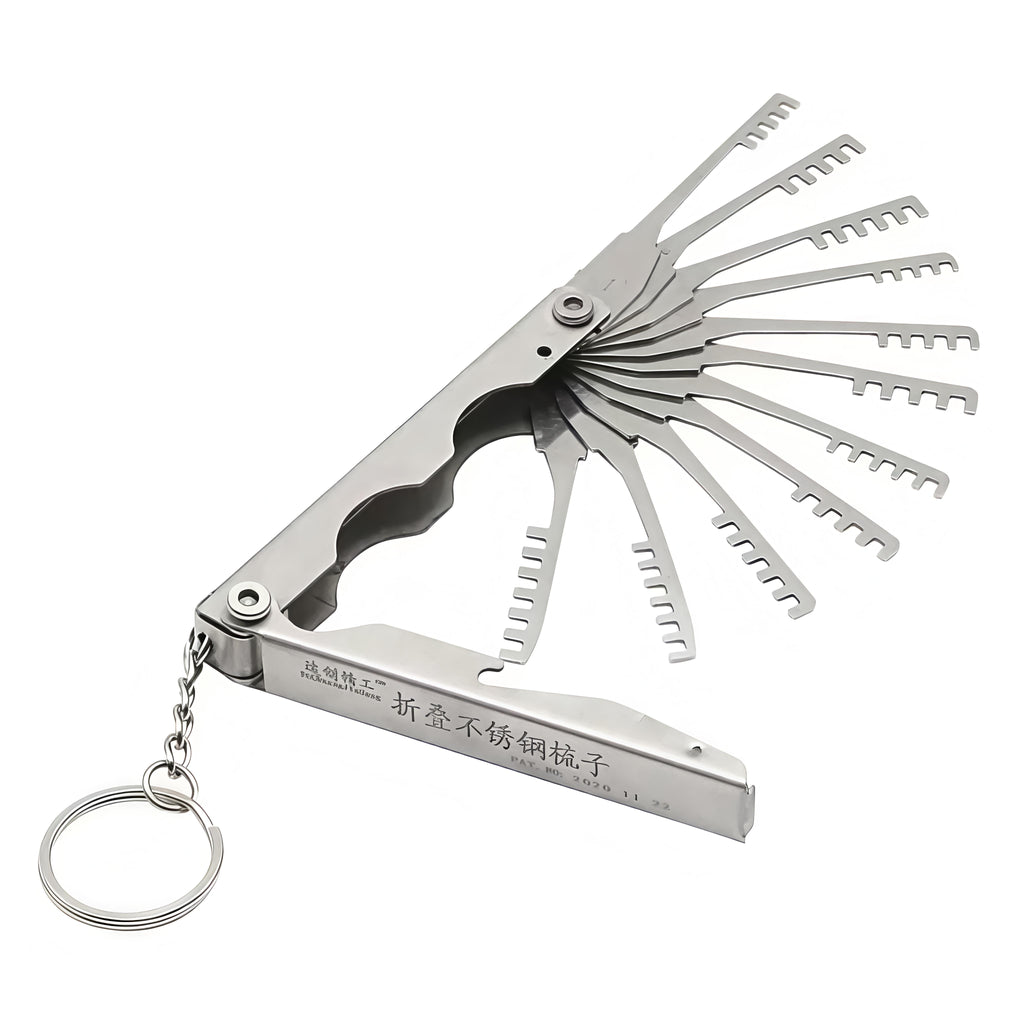 🧰12 in 1 Folding Lock Comb Pick Tool | Portable Professional Locksmith Tools