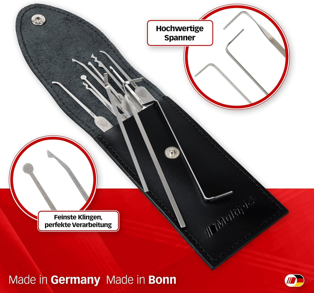 🧰11 Pieces Single Hook & Rake Lock Pick Set | Bestseller in Europe & America Professional Locksmith Tools