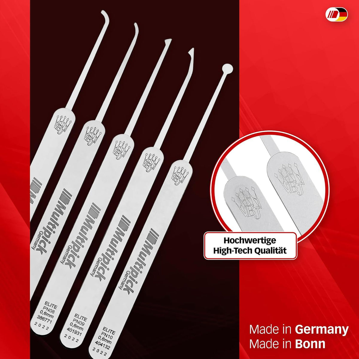 🧰11 Pieces Single Hook & Rake Lock Pick Set | Bestseller in Europe & America Professional Locksmith Tools