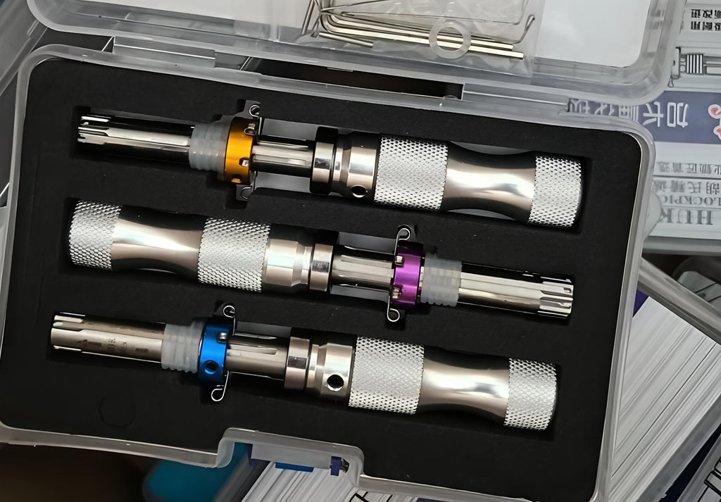 🧰HUK 3Pcs Tubular Lock Pick Set | Manual & Automatic Integrated 7-Pin Tubular Locksmith Tools