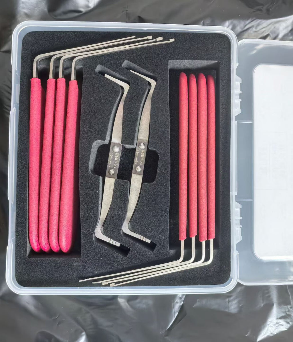 🧰Red Handle Car Lock Cylinder Pin Remover Tool Set | Professional Locksmith Car Lock Repair Tools with Plastic Storage Case