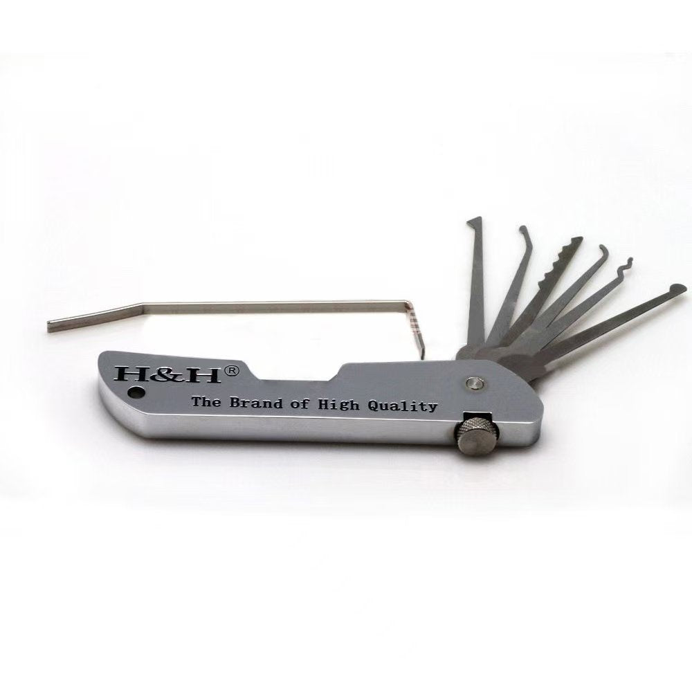 🧰H&H Folding Multi‑Function Lock Pick Set | Professional Portable Locksmith Pin Remover Tool